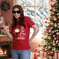 thumbnail image 4 of Christmas Shirts for Women Family Santa Graphic T Shirts Short Sleeve Funny Xmas Holiday Print Tee Tops, 4 of 8