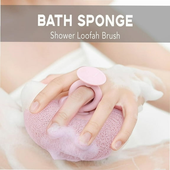 2 Counts Bath Sponge Body Brush,Exfoliating Body Scrubber Mesh Balls,Bath Loofah Sponge Brush to Scrub The Body and Enjoy The Shower-2 Pack Random Colors