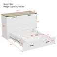 thumbnail image 5 of Queen Size Murphy Cabinet Bed, Queen Murphy Bed Chest Hideaway Bed Frame with Charging Station, Foldable Platform Pull Out Bed Cabinet for Apartments Small Space, No Spring Box Needed, White, 5 of 8