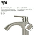 thumbnail image 6 of VIGO Linus Single Handle Single-Hole Bathroom Vessel Faucet in Brushed Nickel, 6 of 12