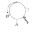 thumbnail image 2 of Delight Jewelry Silvertone 3-D Eiffel Tower Silvertone Dream Big Charm Bracelet, 7.5+2" Extender, 2 of 4