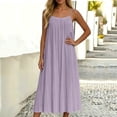 thumbnail image 6 of ClodeEU Women's Sleeveless Spaghetti Strap A Line Midi Dress,Casual Flowy Loose Vacation Dress Purple,Women's Plus XXL, 6 of 6