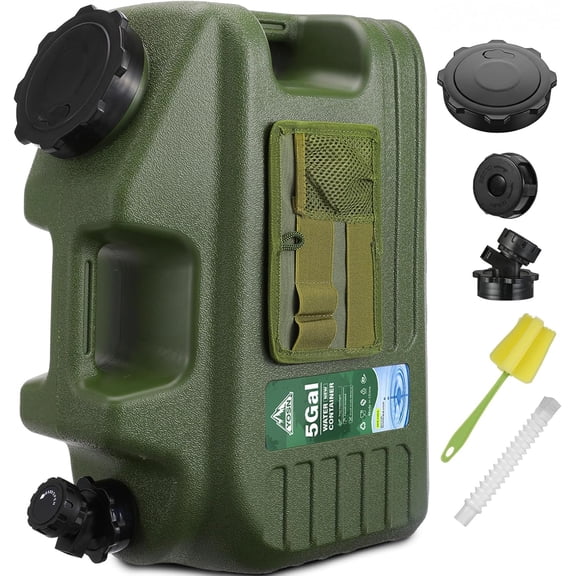 5 Gallon Water Jug, Camping Water Container, BPA Free Portable Water Dispenser with Spigot, Leak-Proof Large Camping Water Jug for Emergency Storage,Outdoor,Hiking