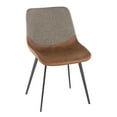 thumbnail image 2 of Outlaw Industrial Two-Tone Chair in Black Metal with Espresso Faux Leather and Brown Fabric by LumiSource - Set of 2, 2 of 8