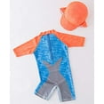 thumbnail image 3 of Styles I Love Little Boys Shark with 3D Swim Glasses One-Piece Rash Guard Swimsuit with Sun Hat 2pcs Beach Swimwear (5T), 3 of 7