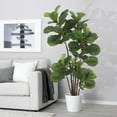 thumbnail image 5 of ChaoLink 4 Ft Artificial Fiddle Leaf Fig Tree, Faux Ficus Lyrata in Pot, Fake Green Plant for Home, Office, Indoor/Outdoor, 5 of 6