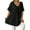 Black, variant on Swiss Dot Babydoll Tops Womens Loose Short Sleeve V Neck Flowy Blouse Solid Color Trendy Summer Vacation Outfits (XL, Wine)