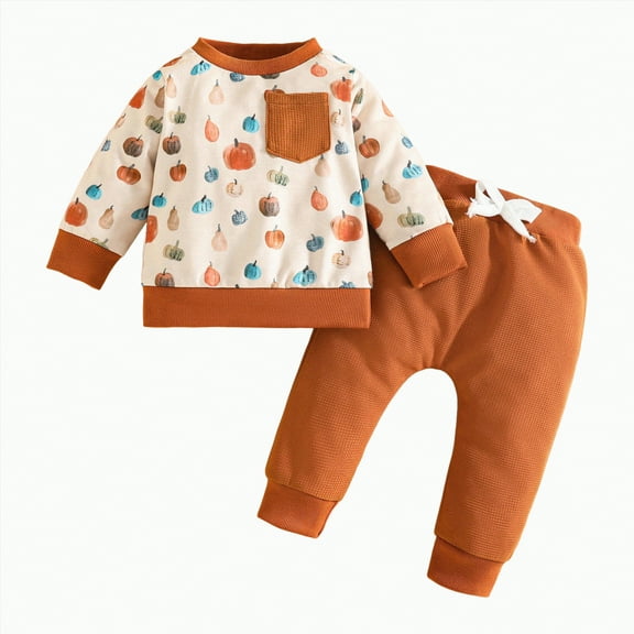 Toddler Boys' Outfits Little Boys Autumn Winter Crew Neck Long Sleeve Stretch 12 18 24 Months 2T 3T 4T Top and Pants Set 2 PC