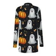 thumbnail image 5 of Kilaqueen Lightweight Cardigans for Women Trendy Open Front Halloween Cardigan Loose Long Sleeve Medium Length Coat Bat Pumpkin Graphic Fall Tunic Shirt, 5 of 7
