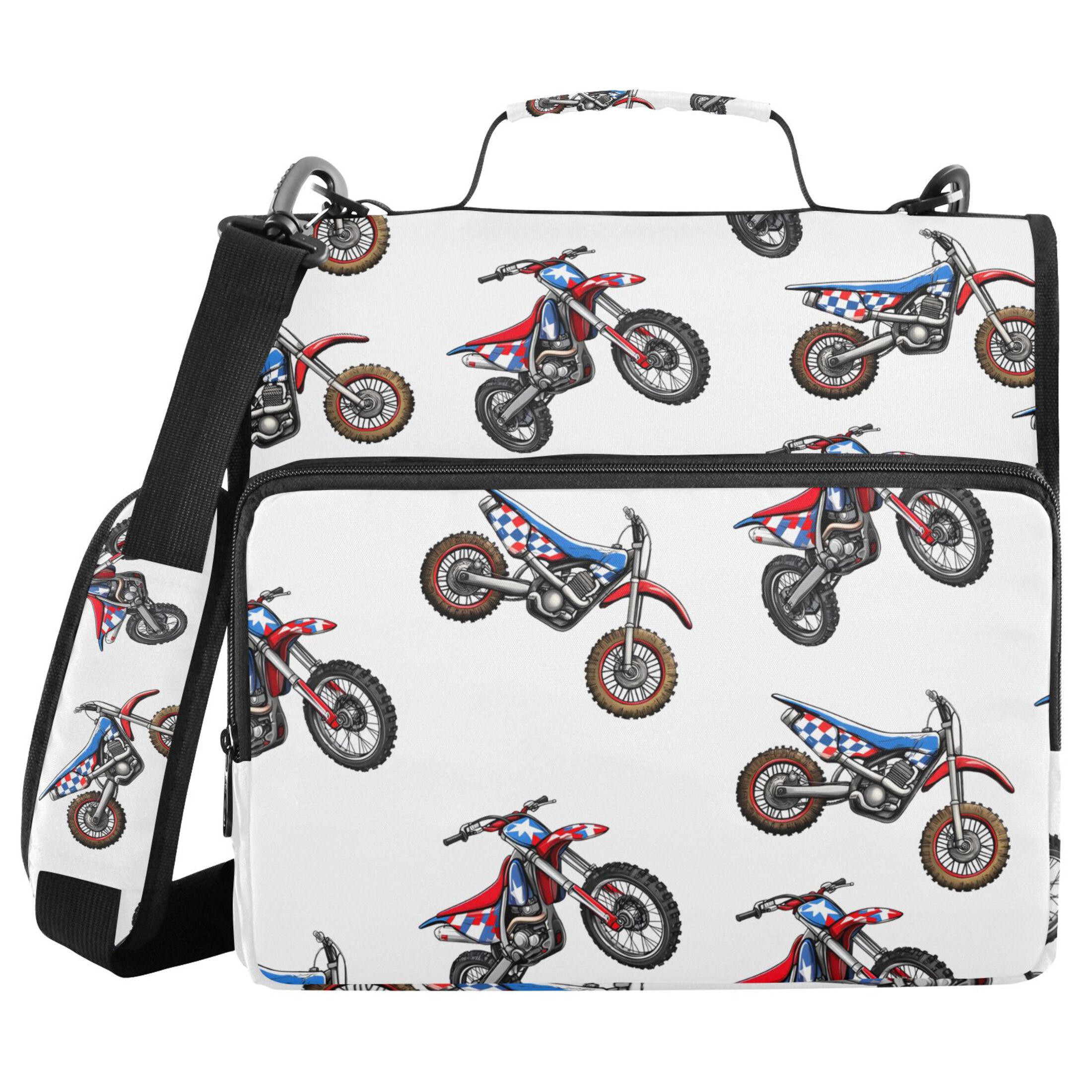 ALAZA Zipper Binder Mountain Bikes 3 Ring Trapper Keeper File Folder Organizer Bag