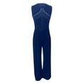 thumbnail image 3 of SELONE One Piece Jumpsuits for Women Casual Halter Wide Leg Long Pant Ladies Travel Comfortable Vacation Fancy Jumpsuits for Women Womens Jumpers and Rompers Casual Diamond Solid Color Blue M, 3 of 5