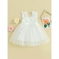 thumbnail image 3 of Hirigin Kids Baby Girl Crochet Lace Dress Sleeveless Floral Princess Dresses Fancy Gown Wedding Party Dresses 2-7 Years, 3 of 7