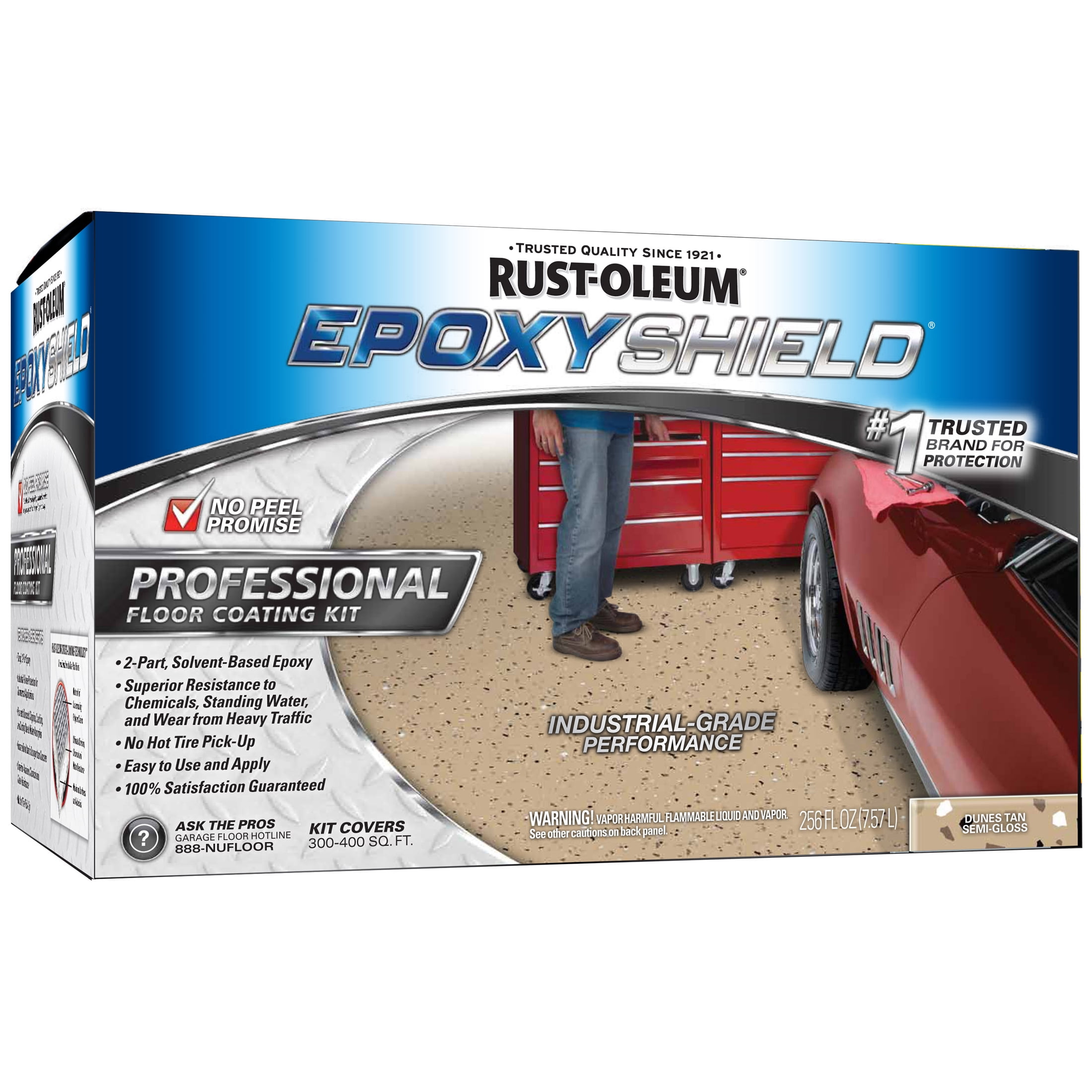 2 Pack, Dunes Tan, Rust-Oleum EpoxyShield Professional Floor Coating-238466, Semi-Gloss, 2 Gal Kit