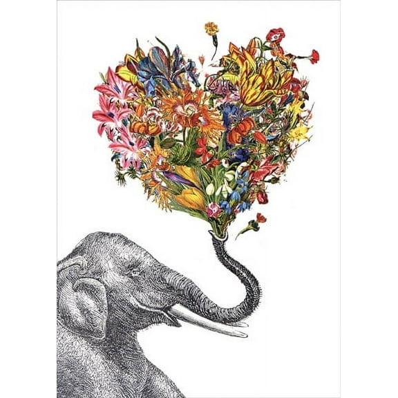 Tree-Free Greetings Love Elephant Blank Note Card