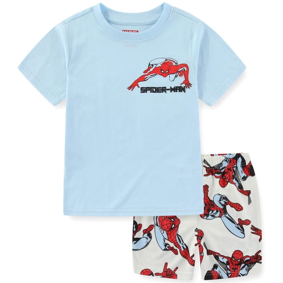 Marvel Spider-Man Short Sleeve T-Shirt and Mesh Short Set (Boys), 2 Piece Set, Sizes 2T-7
