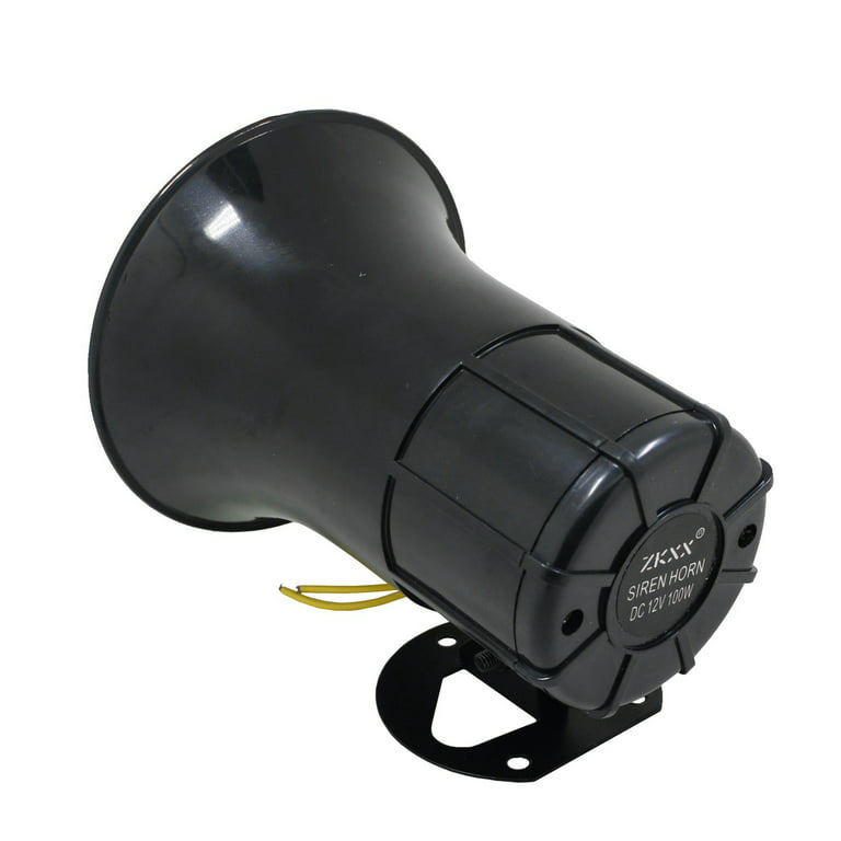 Growment 12V Police Siren Speaker 3 Tone Sound Volume Adjustment Vehicle  Horn with Mic Loudspeaker Emergency Electronic PA System