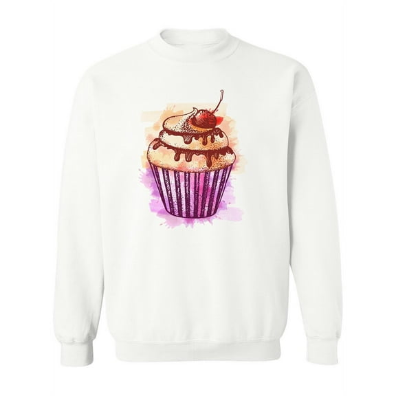 Cupcake Watercolor.   Sweatshirt Women -Image by Shutterstock, Female Large