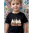 thumbnail image 1 of Boys' Halloween T-Shirt - Trick or Treat Graphic Tee with Ghosts, Pumpkins & Black Cat - Soft Round Neck Shirt for Trick-or-Treating, Parties, everyday - Toddler & Kids Casual Top, 1 of 6