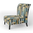 thumbnail image 3 of Designart "Tranquility Green Colors Stripes" Upholstered Modern & Contemporary Accent Chair and Striped Arm Chair - Multiple Color & Pattern, 3 of 7