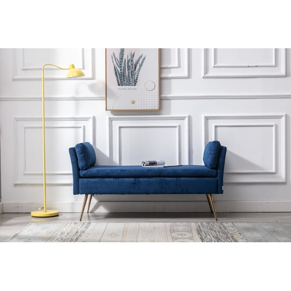 Luccalily Elegant Velvet Bench Ottoman, Upholstered End of Bed Bench for Bedroom, Tufted End of Bed Bench