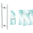 thumbnail image 3 of CRL CT18X18PS Polished Stainless 25" Overall Length Glass Mounted Back-to-Back Ladder Style Pull Handle with Undercut Accent Rings, 3 of 4