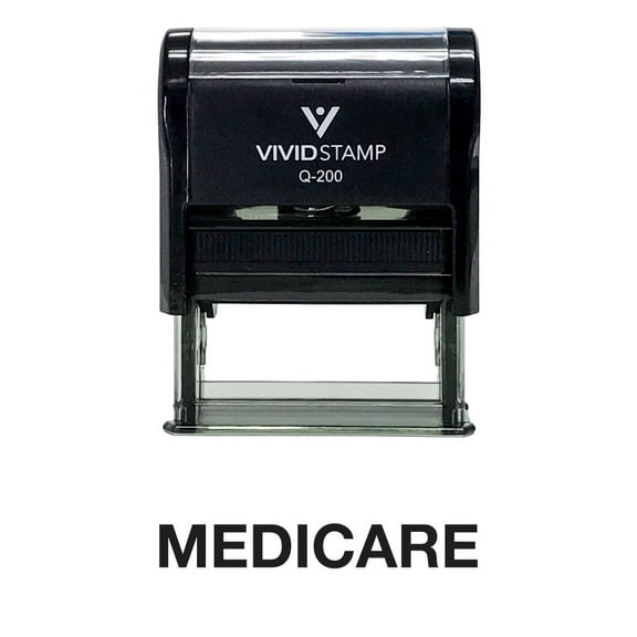 Vivid Stamp Medicare Self Inking Rubber Stamp (Black Ink) - Medium