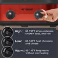 thumbnail image 2 of Double Slow Cooker, 2 X 1.25QT Slow Cooker with 3 Cooking Settings, Buffet Servers and Warmers with Dishwasher-Safe Ceramic Pot, Glass Lid, Red, 2 of 15