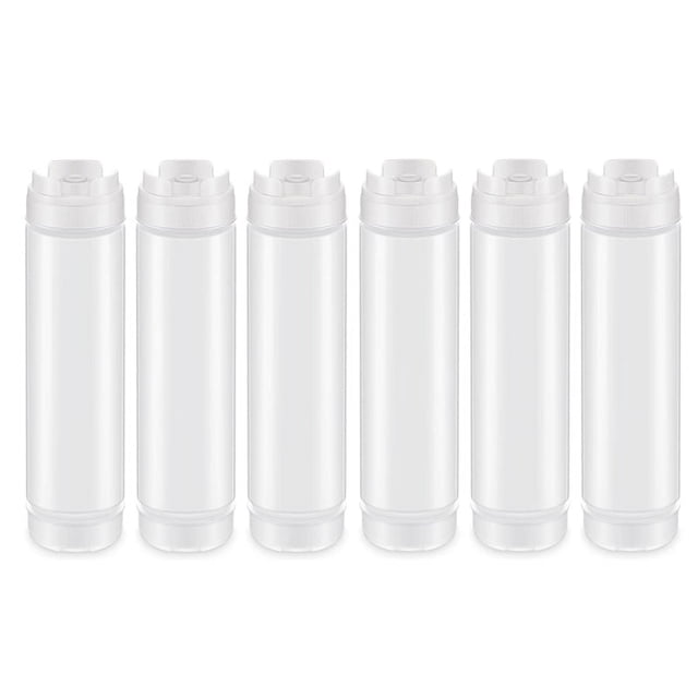 6 Unids 16 Oz de Plástico Invertido, Punta Recargable Gran Válvula Dispensador Condimento Botella para Salsas