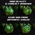 thumbnail image 3 of Monster Gelatinous Premium Dice Set- 7 Green Polyhedral Dice Set w Cubes Victim & Treasure Within- Handmade Premium Resin Infused w Luck- Compatible w D&D Dungeons Dragons MTG Magic & All RPG Games, 3 of 5