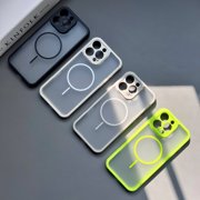 ShellTech For iPhone 16 Pro Max PC+TPU Magnetic Case Translucent Matte Shockproof Anti-Scratch,Slim Anti-Fingerprint,Compatible with Magsafe Wireless Charging,Full Camera Lens Protection,Orange