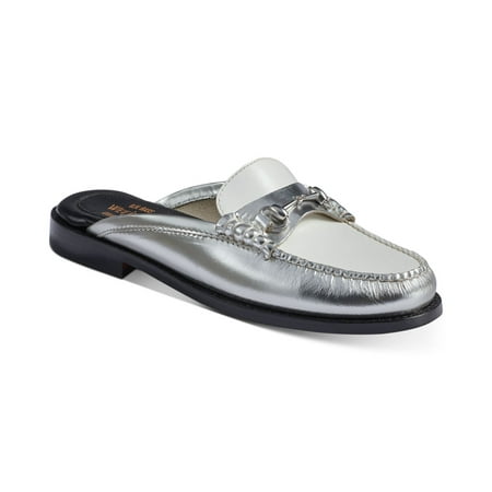 

G.H. Bass & Co. Womens Lianna Mules White/Silver 9 M