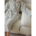 thumbnail image 3 of Retro Plaid Cotton Bathrobe Super Soft Absortion Hooded Loose bath Robe Coat Towel V Neck warm Sleepwear Robes Women Homewear, 3 of 4