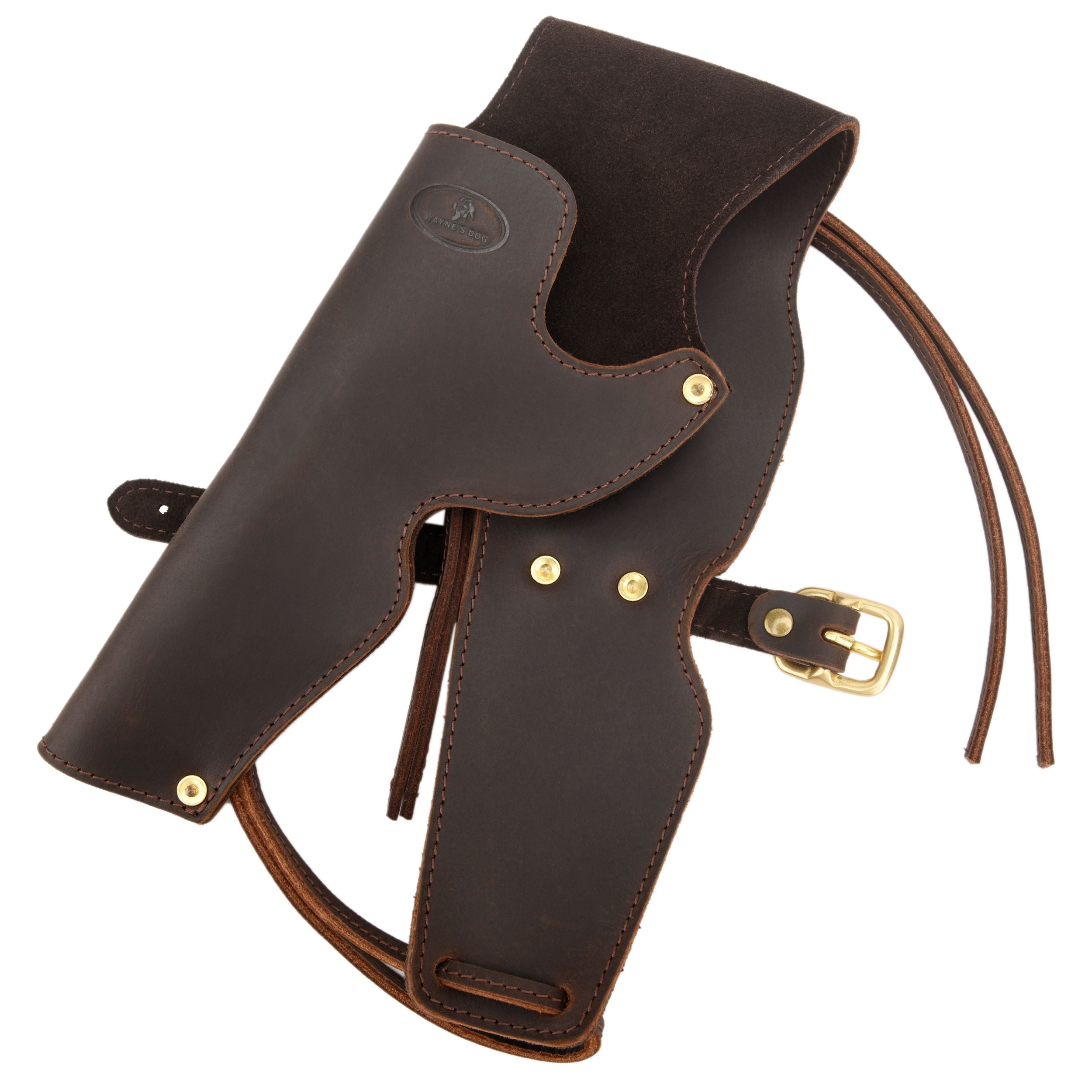 WAYNE'S DOG Handmade Holster Full Leather Western Cowboy Revolver Cover COFFEE