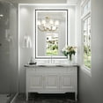 thumbnail image 6 of FTOTI 24x36 inch LED Bathroom Mirror with Lights,Front and Backlit Black Metal Frame Mirror,Wall Mounted Lighted Vanity Mirrors,Double Lights Strips,Anti Fog Stepless Dimmable, 6 of 10