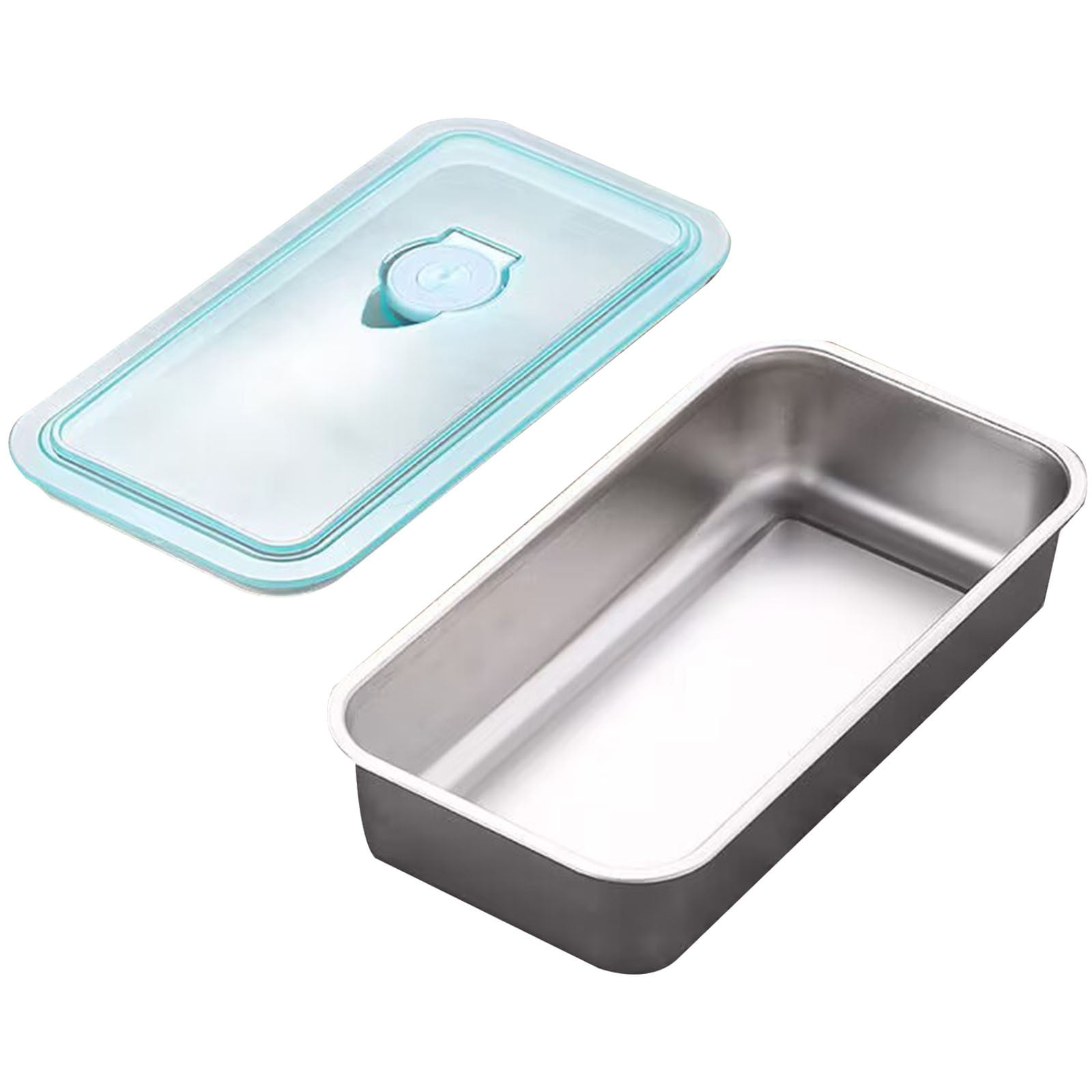 RHKT Stainless Steel Bento Box Extra Large Leak-Proof Lunch Box with Removable Divider BPA Free Dishwasher Safe Food Container for Adults Office,20*10.5*4cm,Stainless Steel,2PC,Box