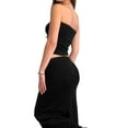 thumbnail image 5 of Musuos Women Summer Black Skirt Set Lace Trim Strapless Tube Top and Long Pencil Skirt 2 Piece Outfits Streetwear, 5 of 7