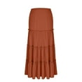 thumbnail image 4 of Miqool Women's Flowy Boho Maxi Skirt Smocked High Wasited Ruffled Tiered Skirts Vacation Summer Beach A-Line Swing Long Skirts, 4 of 6
