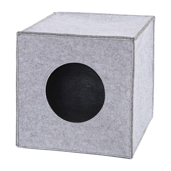 Cueva de fieltro, nido de Gato, cojín interior, casa escondite para gatos, otoño e invierno, para gatitos, caniche, Pomerania, gatos y perros , gris