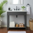 thumbnail image 2 of Sink Vanity Cabinet, Gray White, Wood, Hotel Bedroom Bathroom, Modern Contemporary HB34058, 2 of 9