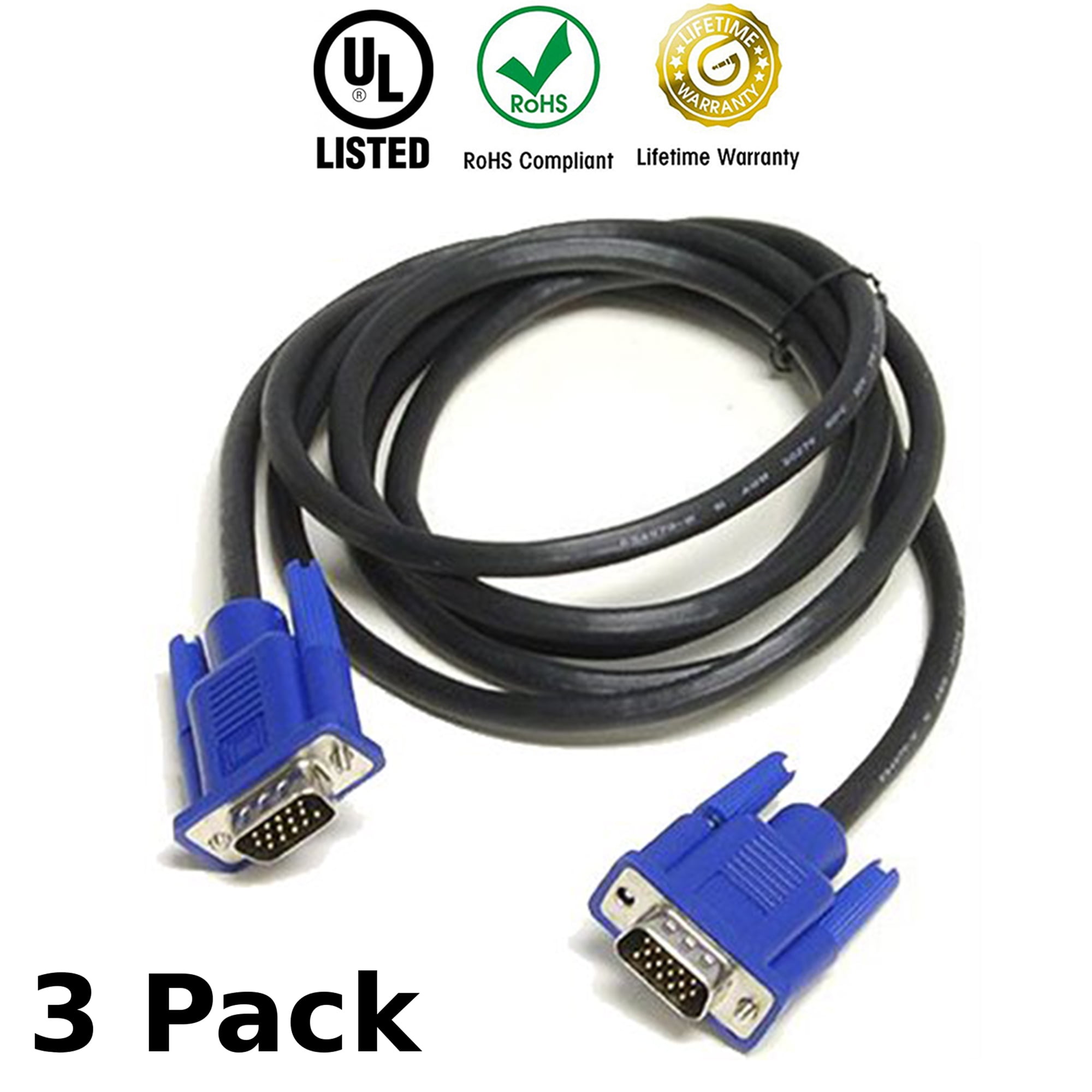 Cable Length: 0.2m Computer Cables Raspberry Pi 2 Model B/B Plus 1 to 2 VGA SVGA Cable Monitor Y Splitter Computer Cable Lead 15 Pin for PC Computer to-Better 