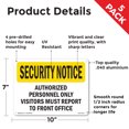thumbnail image 2 of Visitors Report To Front Office OSHA Security Notice Aluminum Sign 10 Inch x 7 Inch - 5 Pack, 2 of 8