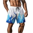 thumbnail image 6 of Menshorts Mens Shorts Casual Men's Casual Homewear Flame Printing Funny Printed Trousers Beach Sports Shorts Fast-Drying Trousers Sky Blue XL, 6 of 9