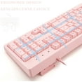 thumbnail image 2 of Teclado rosa con retroiluminación LED de 7 colores, teclado iluminado silencioso de 104 teclas, mecanismo de teclado para juegos barato Anti-Ghosting de 19 teclas Adepaton CZDZ-HY59, 2 of 6
