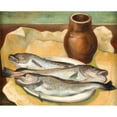 thumbnail image 2 of Viktor Planckh 14x12 Gold Ornate Wood Frame and Double Matted Museum Art Print Titled - Still Life with Fish (1925), 2 of 4
