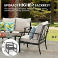 thumbnail image 2 of JOYURE 4 pieces Patio Furniture Set w/loveseat,Coffe Table,Outdoor Conversation Metal Sofa with High Back and Thick Cushion,for Backyard,Garden,Beige, 2 of 8