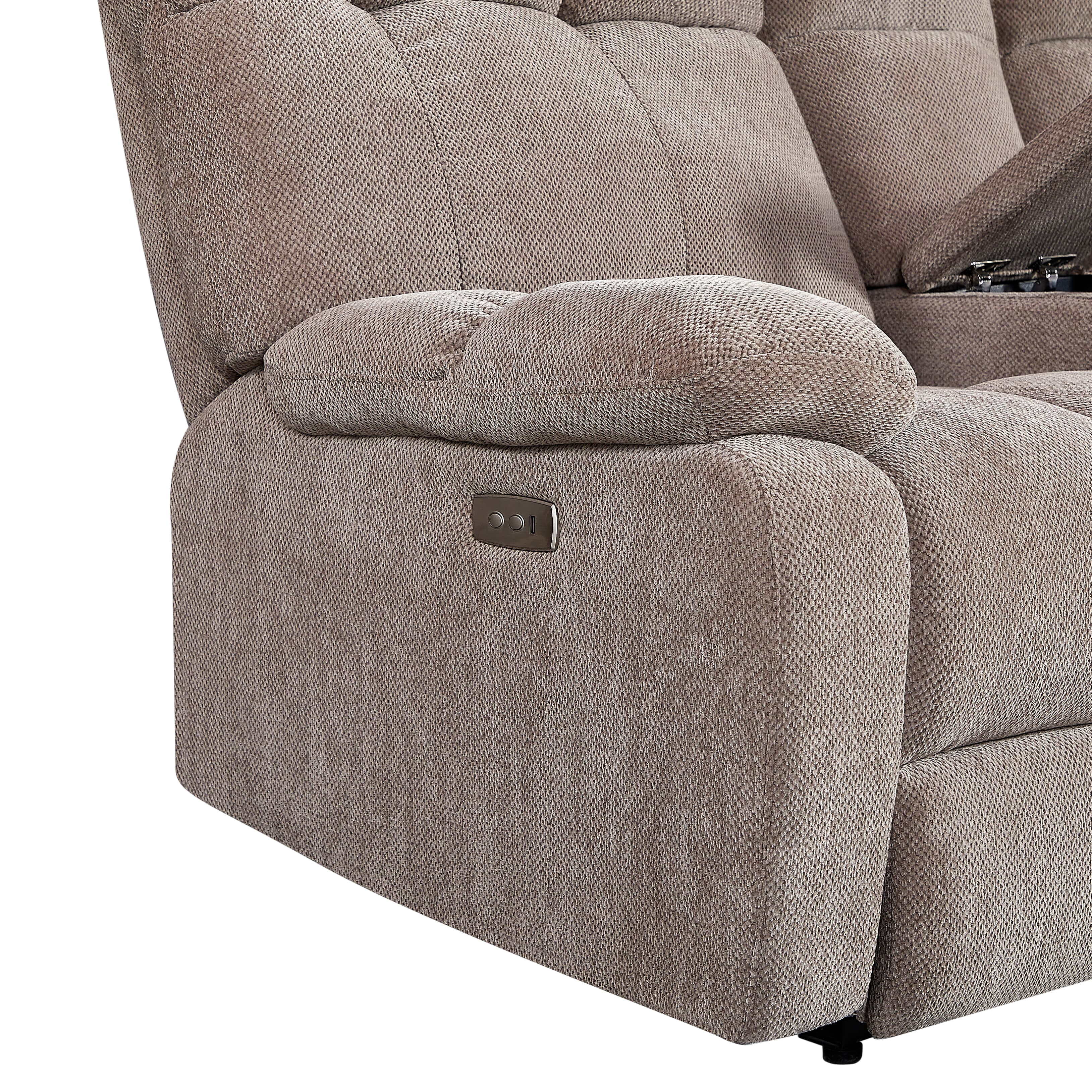 MAYEERTY 2 Seater Power Reclining Sofa with Faux Leather Fabric and Thick Sponge Seat