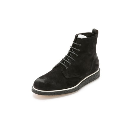 

RAG & BONE Mens Black Removable Insole Comfort Elliot Round Toe Wedge Lace-Up Leather Chukka Boots 44