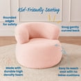 thumbnail image 4 of ECR4Kids Sophie Sherpa Toddler Accent Chair, 13.5in Seat Height, Kids Furniture, Pink, 4 of 9