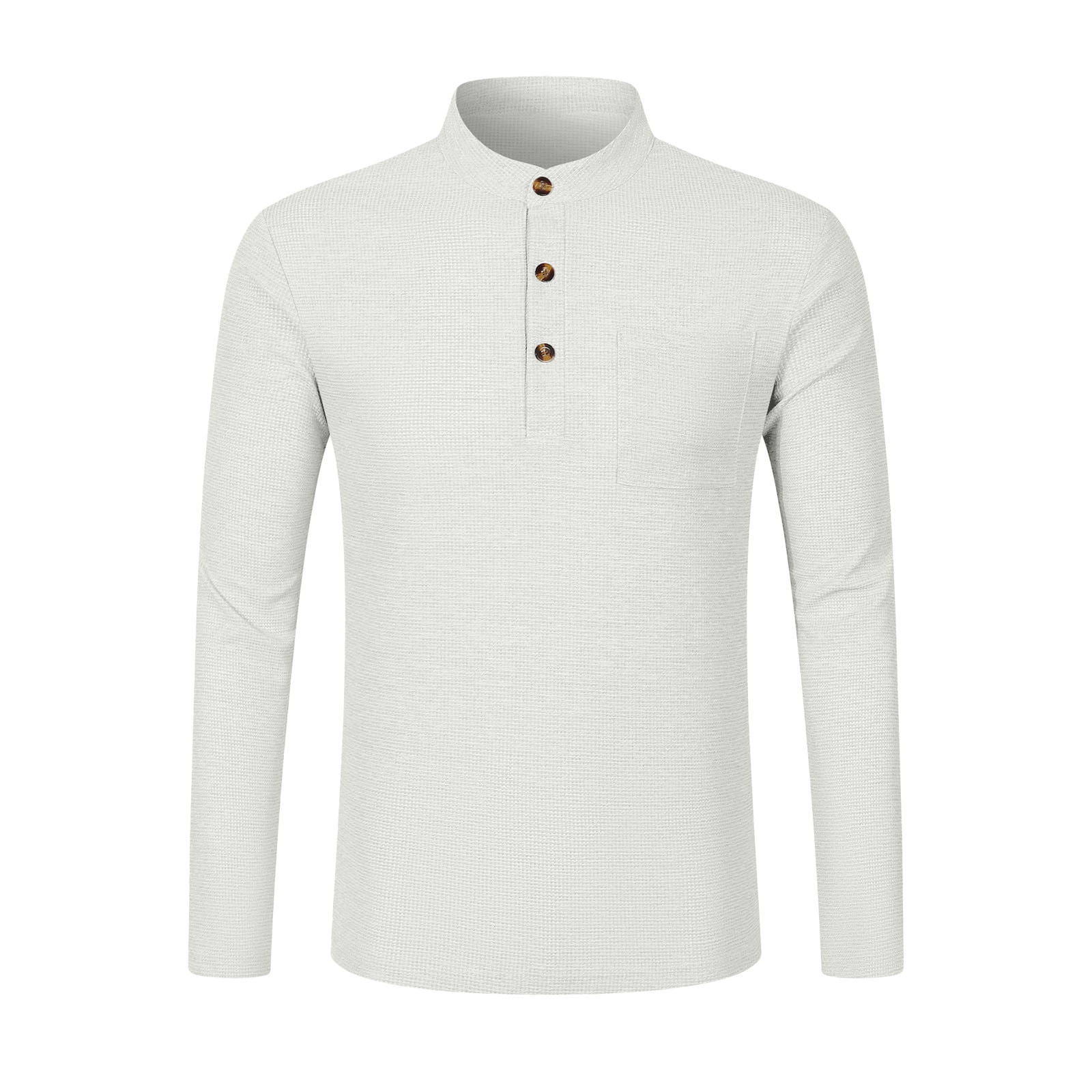 WRKEKC Mens Long Sleeve Shirts Casual Trendy Solid Color Long