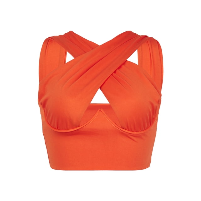 SUNSIOM Women's Criss Cross Tank Tops, Sleeveless Solid Color Cutout Crop Tops